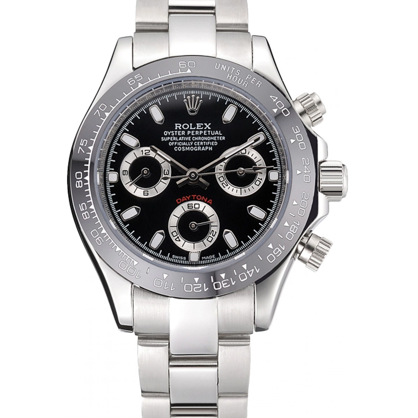 Aaa replica watch Rolex Stainless 622635 Subdials Silver Steel Steel Case Stainless Black Cosmograph Daytona 0616